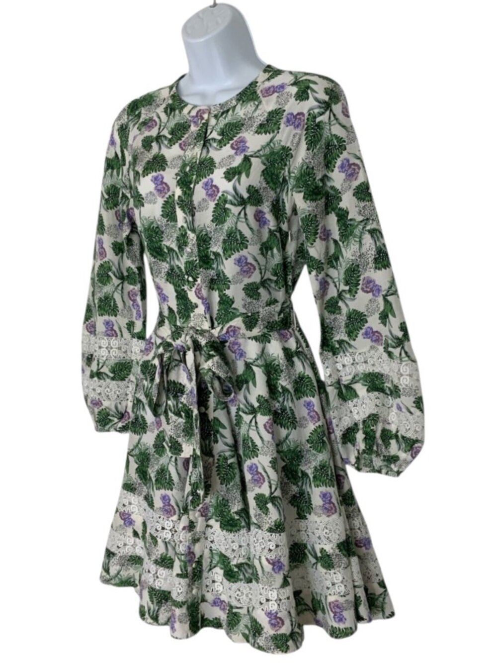 Maje Roman Floral Print Woven Mini Dress 36 US 4 Linen Blend - Picture 6 of 16
